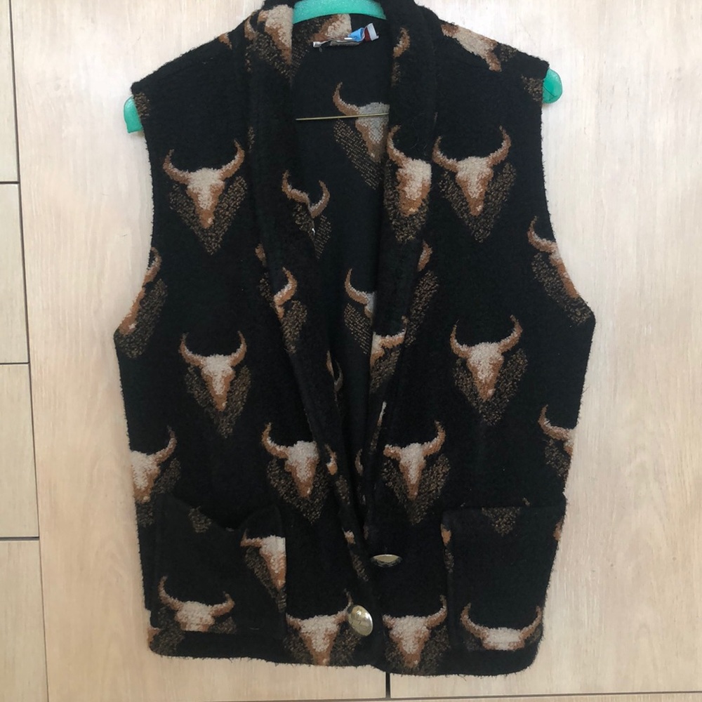 Longhorn wool vest